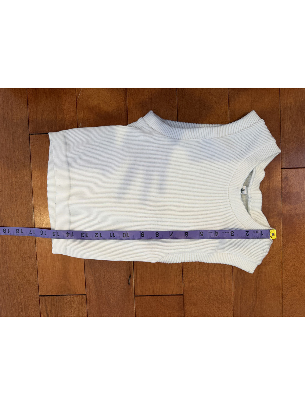 Kyodan White Ribbed Sleeveless Top - Picture 4 of 5